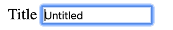 Screenshot of a browser, with a text input focused. The text "Untitled" in the input is not selected.
